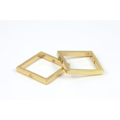 SQUARE BEAD FRAME GOLD PLATED 24MM
